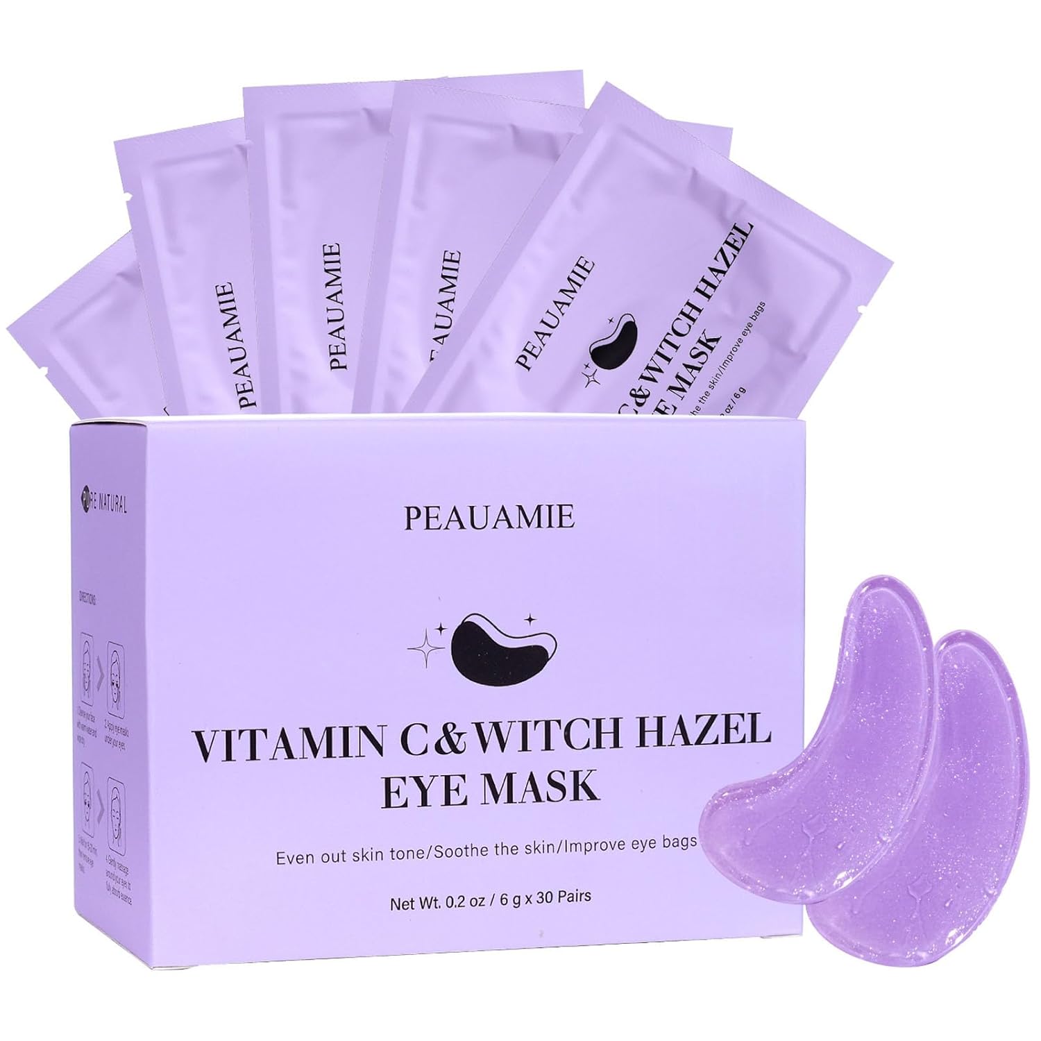 PEAUAMIE Under Eye Patches Collagen and Peptide Eye Mask for Dark Circles and Puffiness,Face Mask Skin Care Products 30 Pairs Quick Pick Grocers